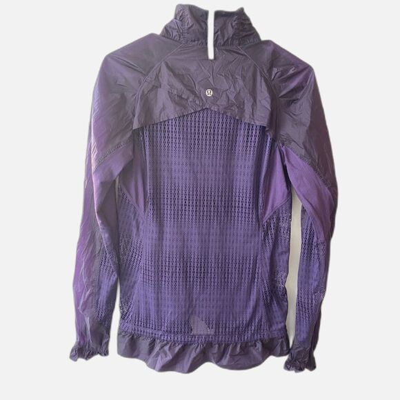 Lululemon Run Wild Jacket Womens 6 Mesh Panel Zip Up Windbreaker Reflective - Picture 6 of 10
